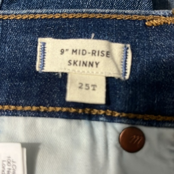 Madewell 9” Mid-Rise Skinny Jeans Size 25T.  NWT - Picture 8 of 12